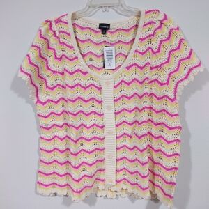 Torrid Crochet Chevron Cotton Pullover – Size 3 (3X) – NWT